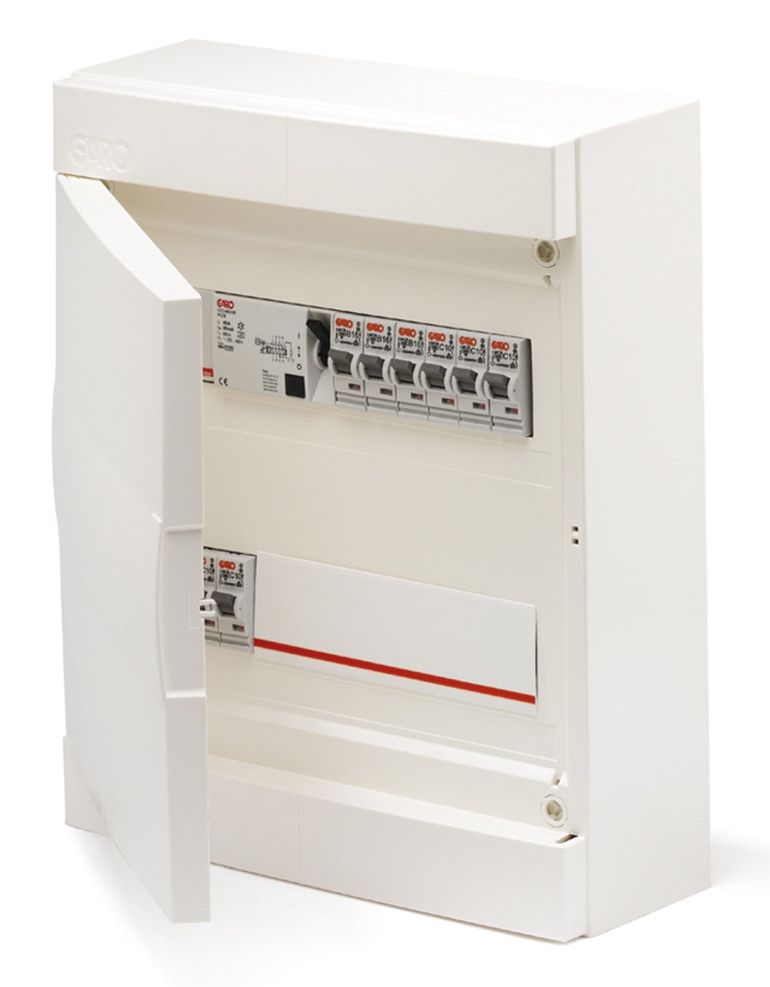 Consumer unit plastic 13mod W300 equipped