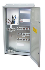 Meter cabinets with distribution