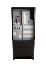 Meter cabinets with space for DIN rail components