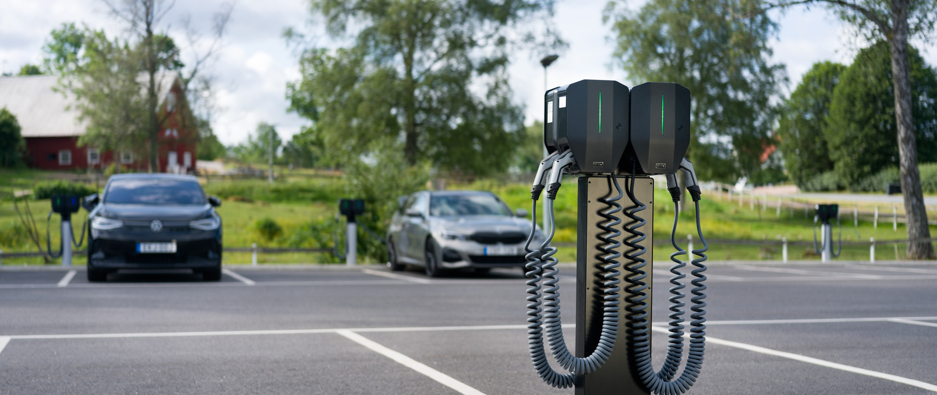 Electric car charging workplace