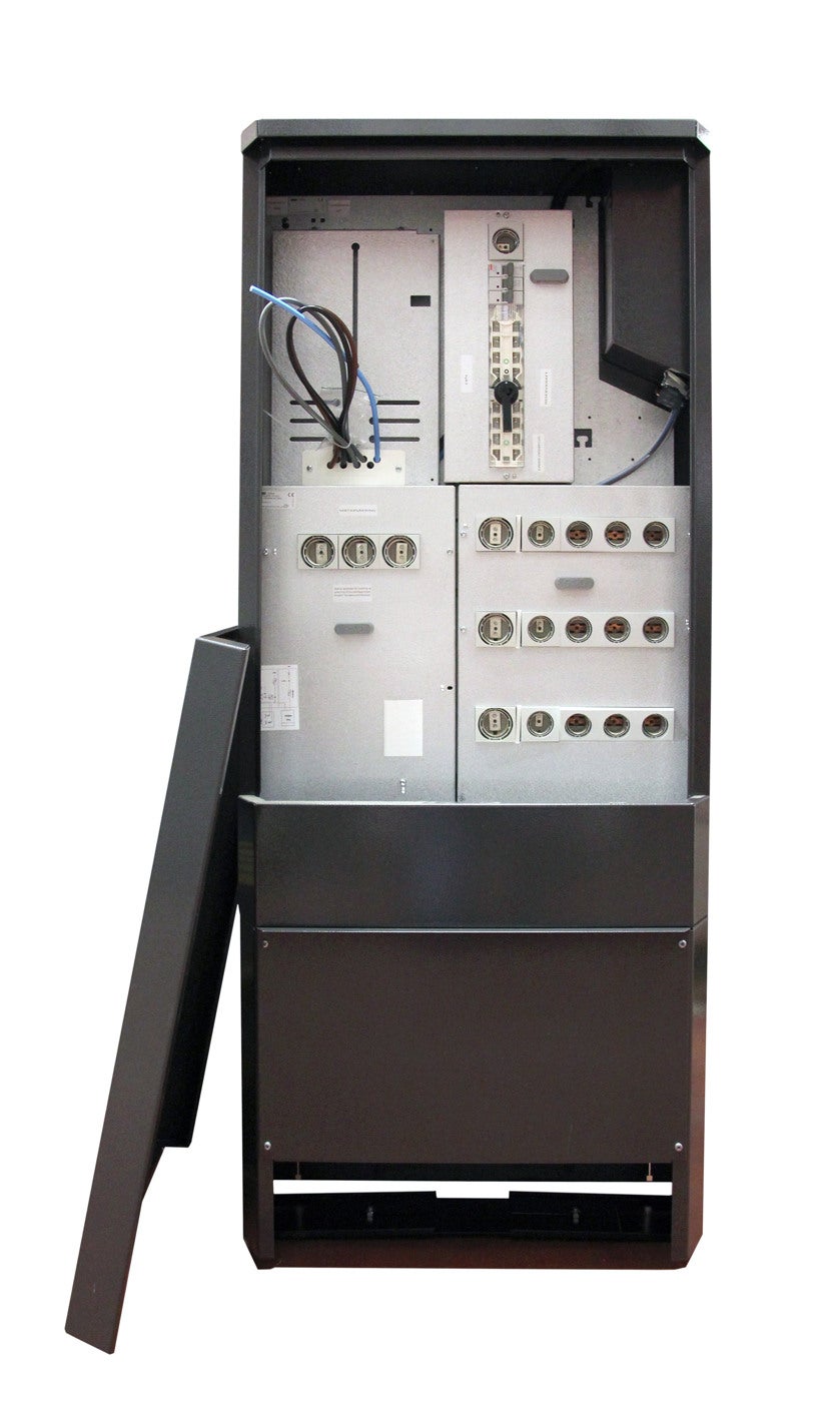 Meter cabinets with transfer switch