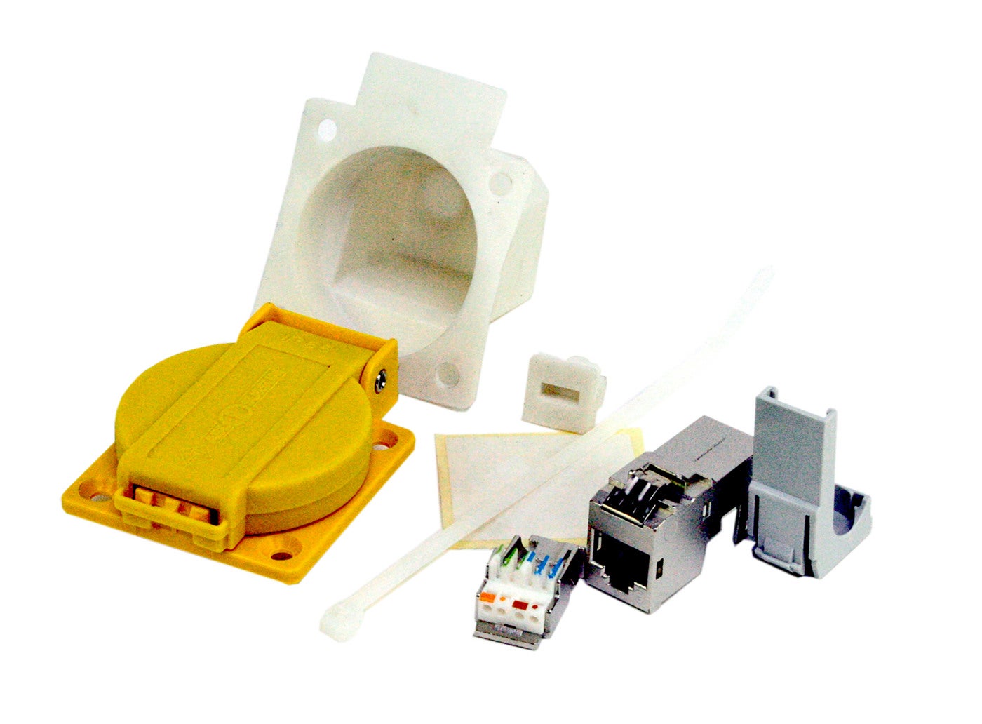 Flanged sockets Schuko RJ45 IP55