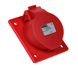 Flanged sockets Quick with sloping mounting plate 32A IP44