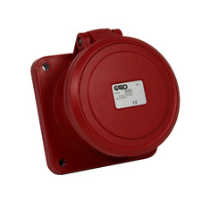 Flanged sockets Basic with straight mounting plate 63A IP44