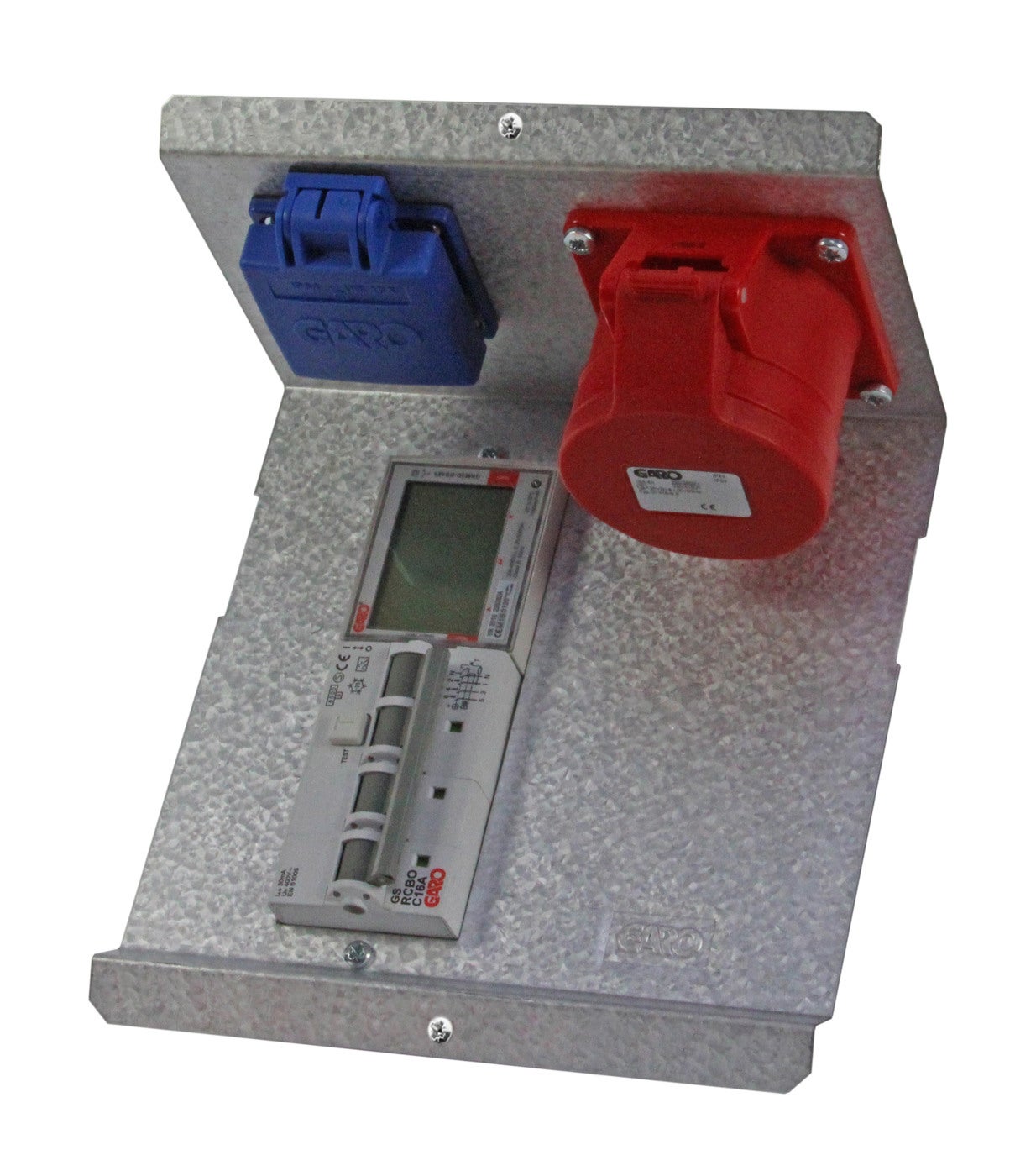 Inserts with schuko and outlets  with meter